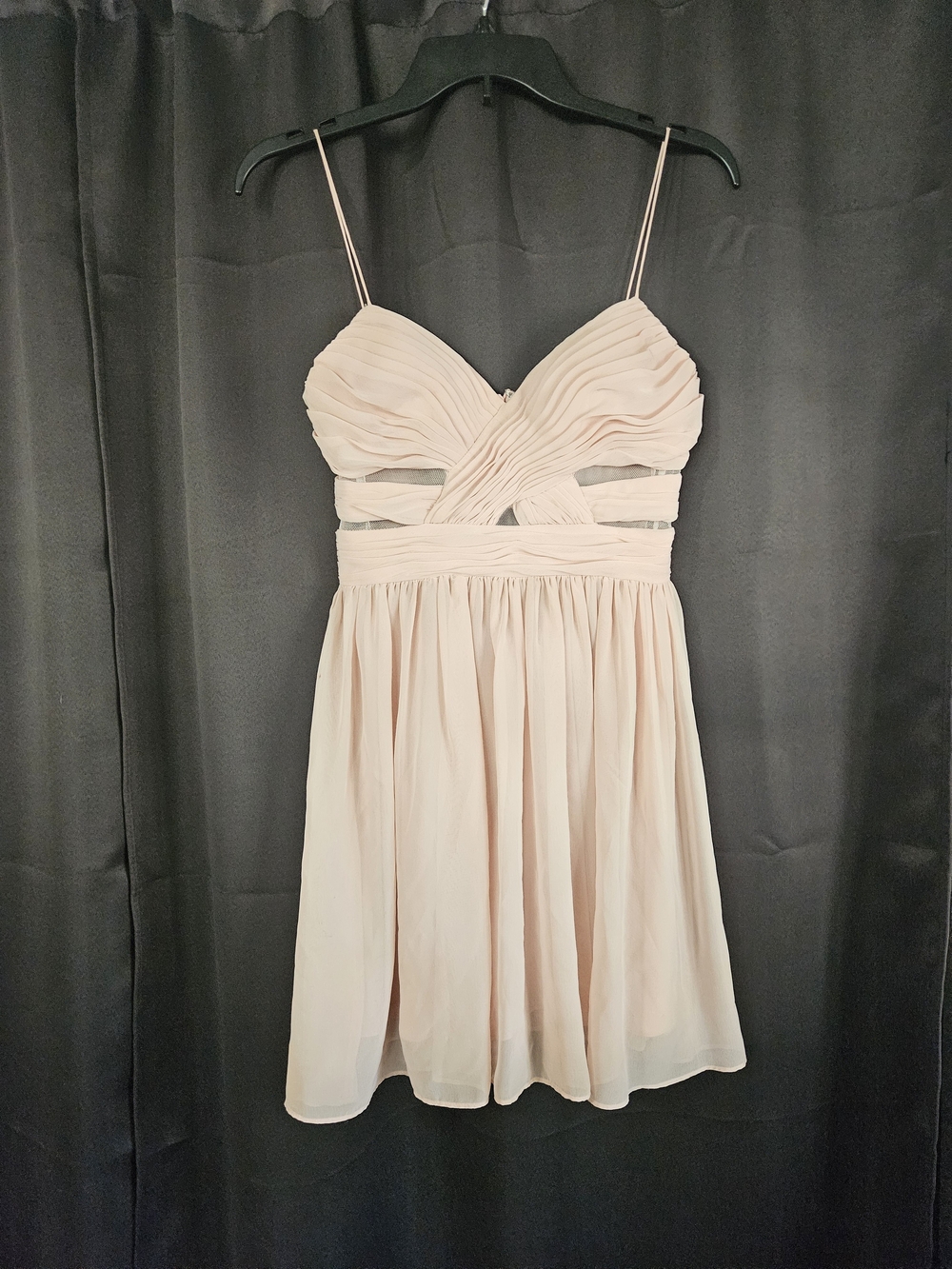 Adrianna Papell Blush Spaghetti-Strap Chiffon Mini Dress